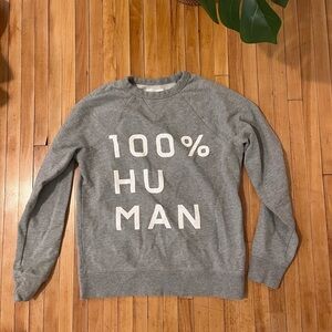 Everlane Gray '100% HUMAN' Graphic Crewneck Sweatshirt